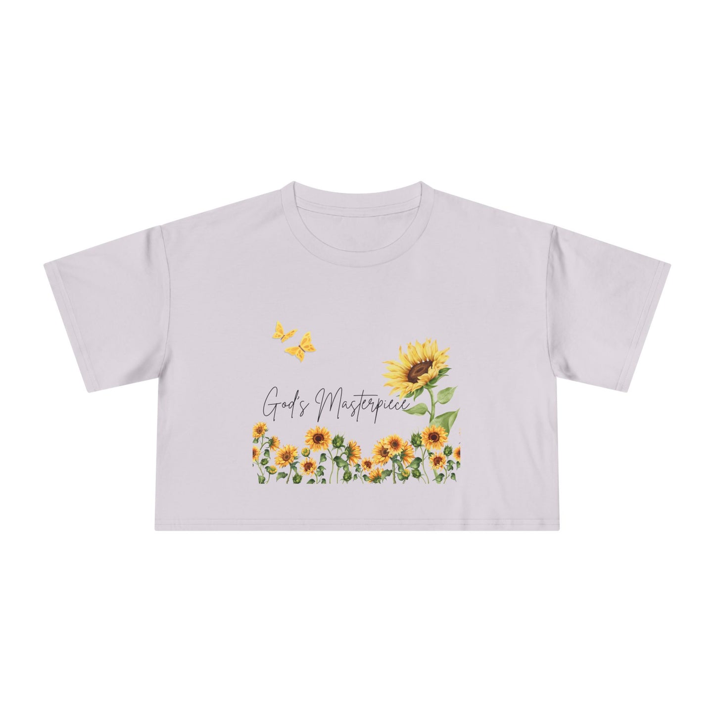 God’s Masterpiece Sunflower Cropped T-Shirt – Christian Women’s Inspirational Tee