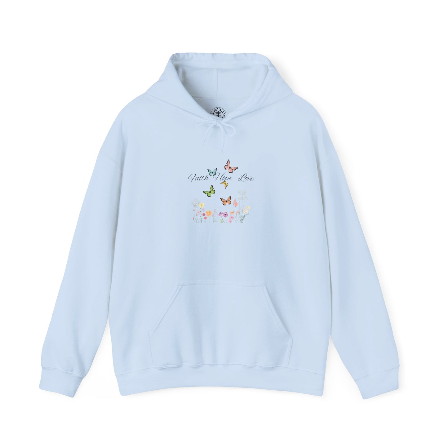 Faith Hope Love Butterfly Hoodie – Christian Inspirational Sweatshirt