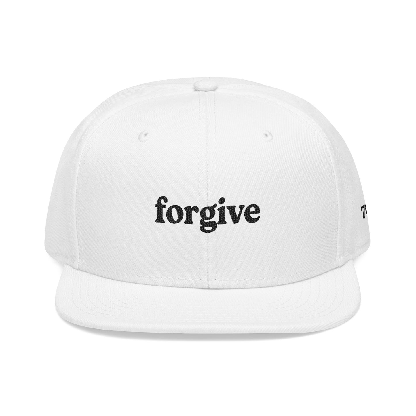 White Forgive Embroidered Hat – 70(7) Christian Snapback
