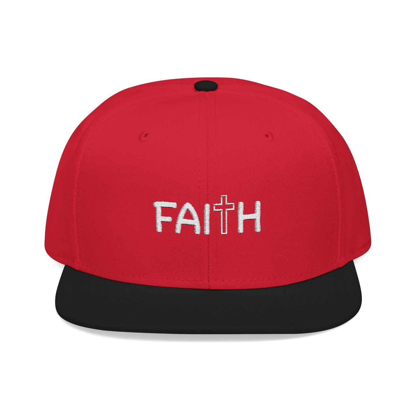 Faith Embroidered Snapback Cap With Cross