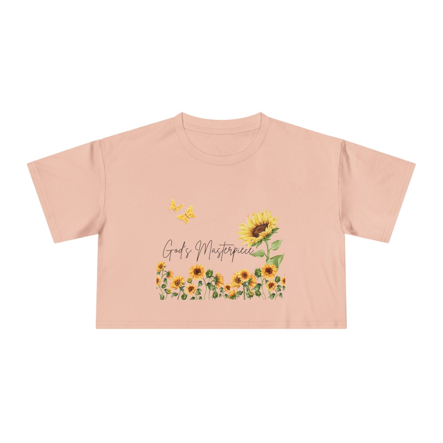 God’s Masterpiece Sunflower Cropped T-Shirt – Christian Women’s Inspirational Tee
