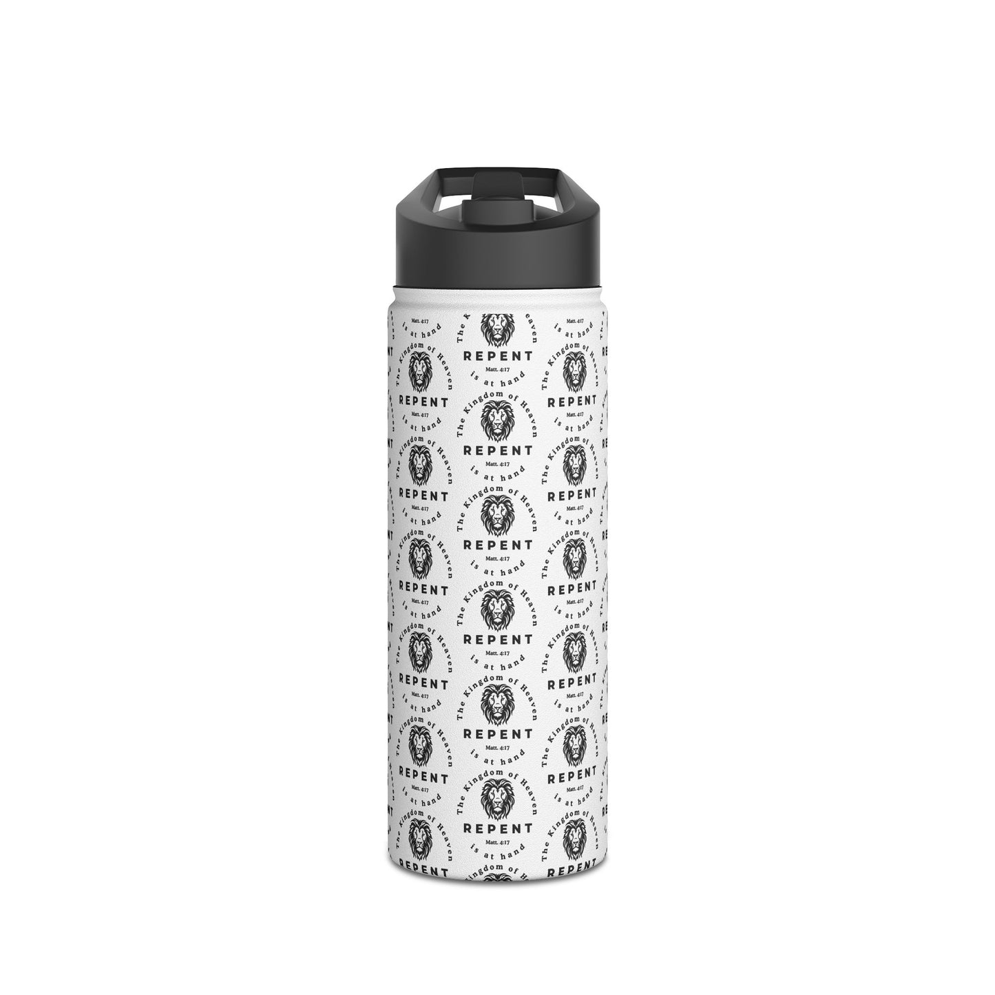 Repent Water Bottle – Matthew 4:17 Lion of Judah Christian Stainless Steel Drinkware