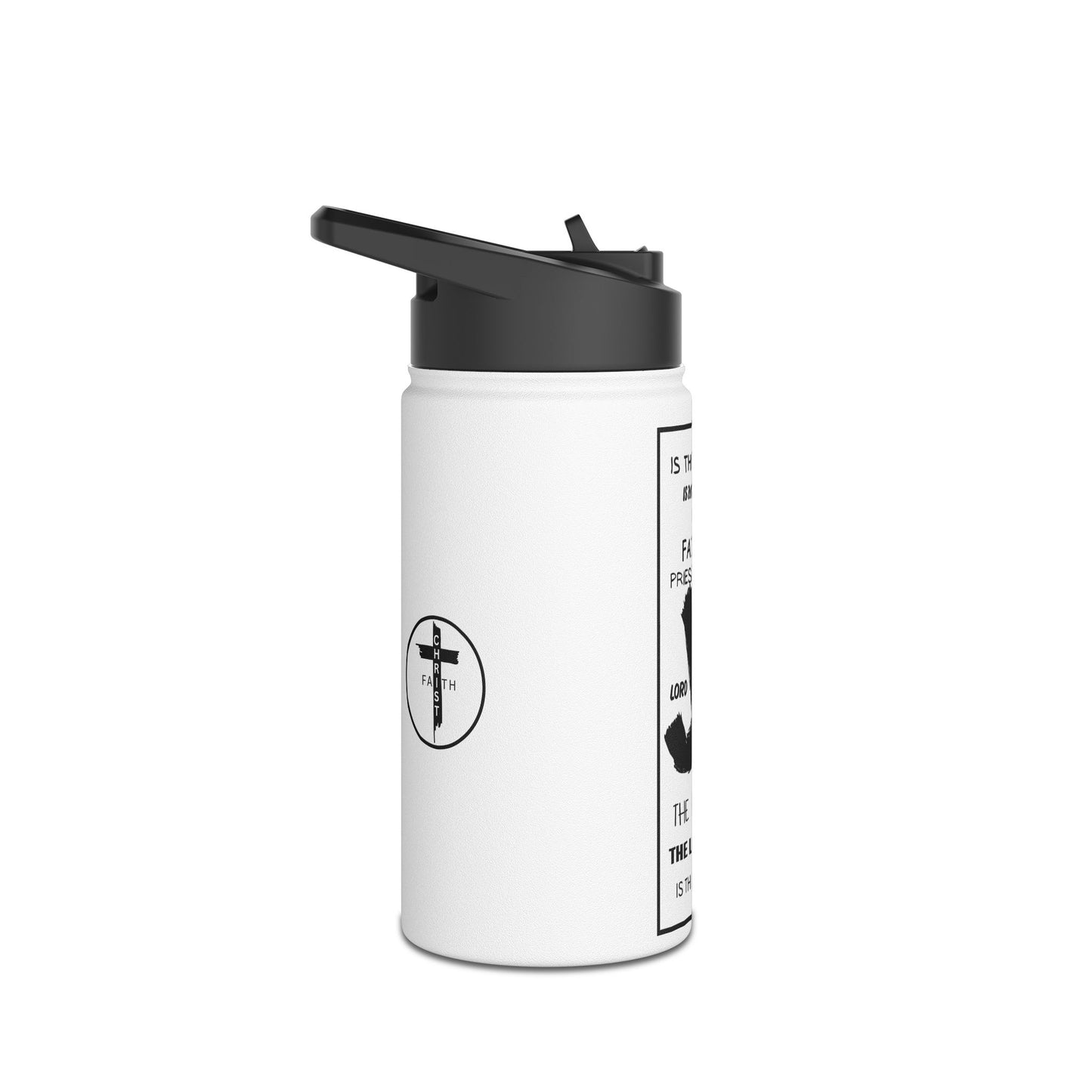 Jesus Word Art Water Bottle – Christian Stainless Steel Drinkware