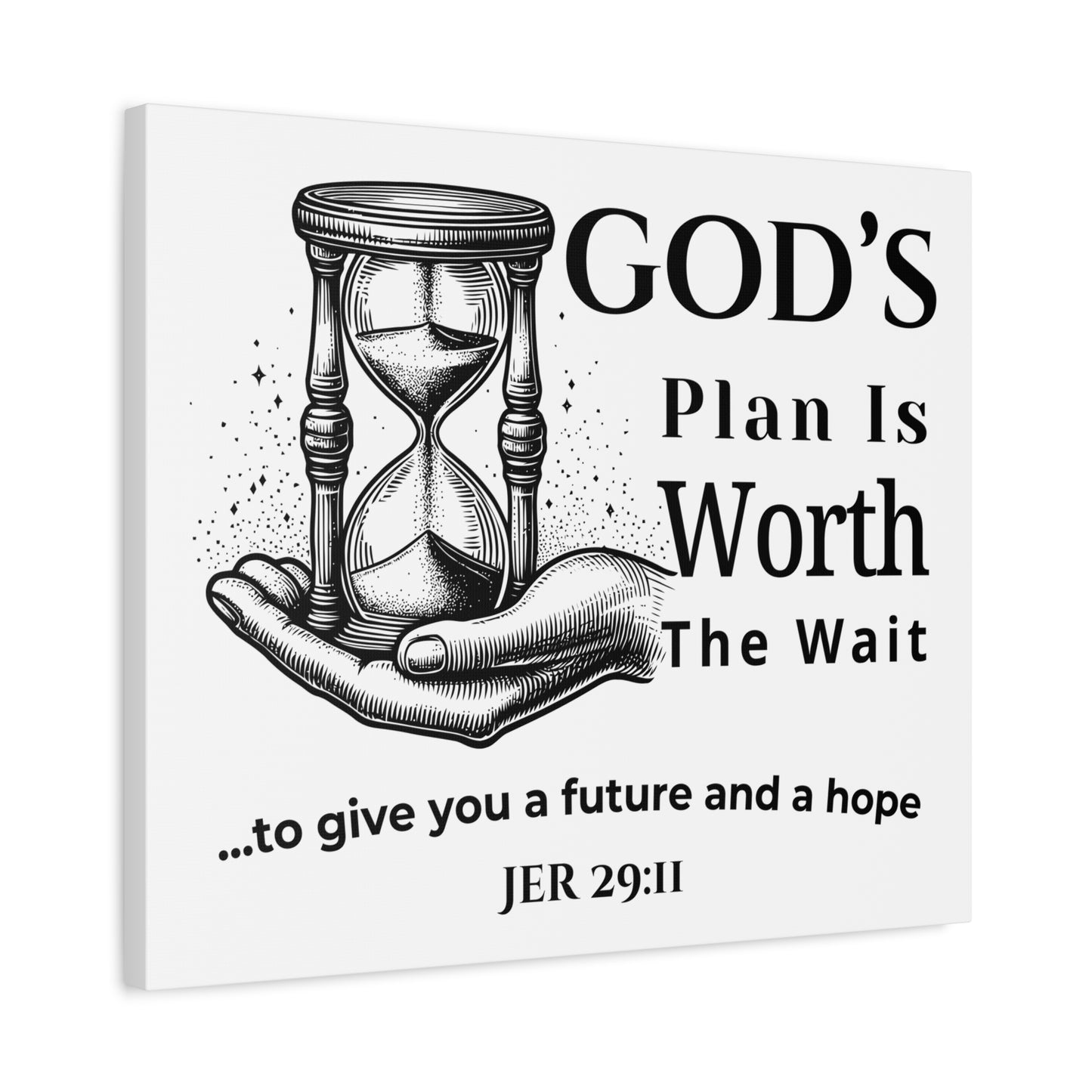 God’s Plan Is Worth the Wait Wall Art – Jeremiah 29:11 Christian Inspirational Canvas