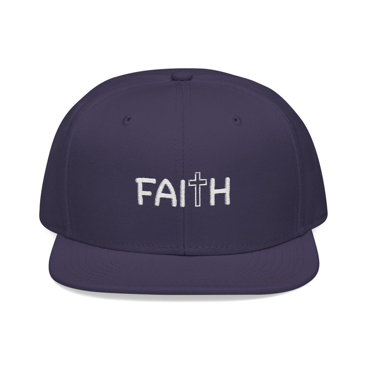 Faith Embroidered Snapback Cap With Cross