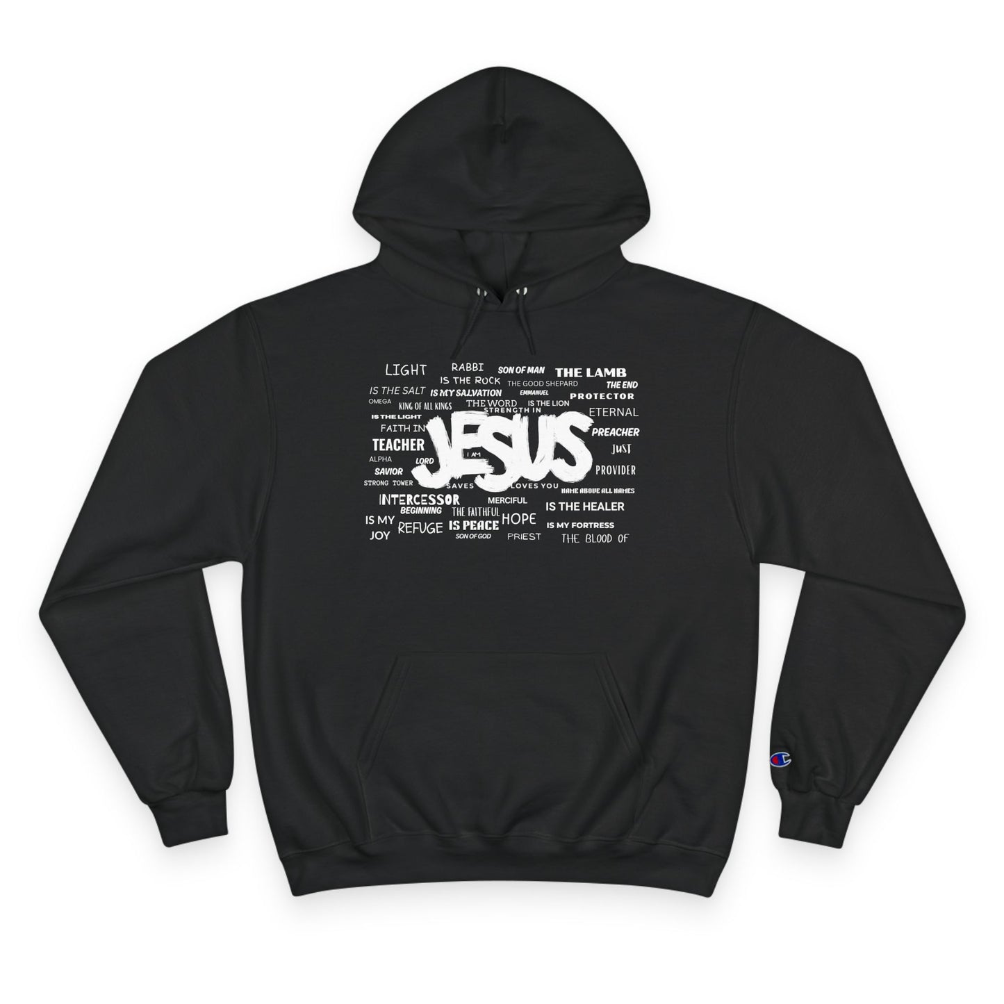 Jesus Word Art Christian Hoodie – Inspirational Faith Design