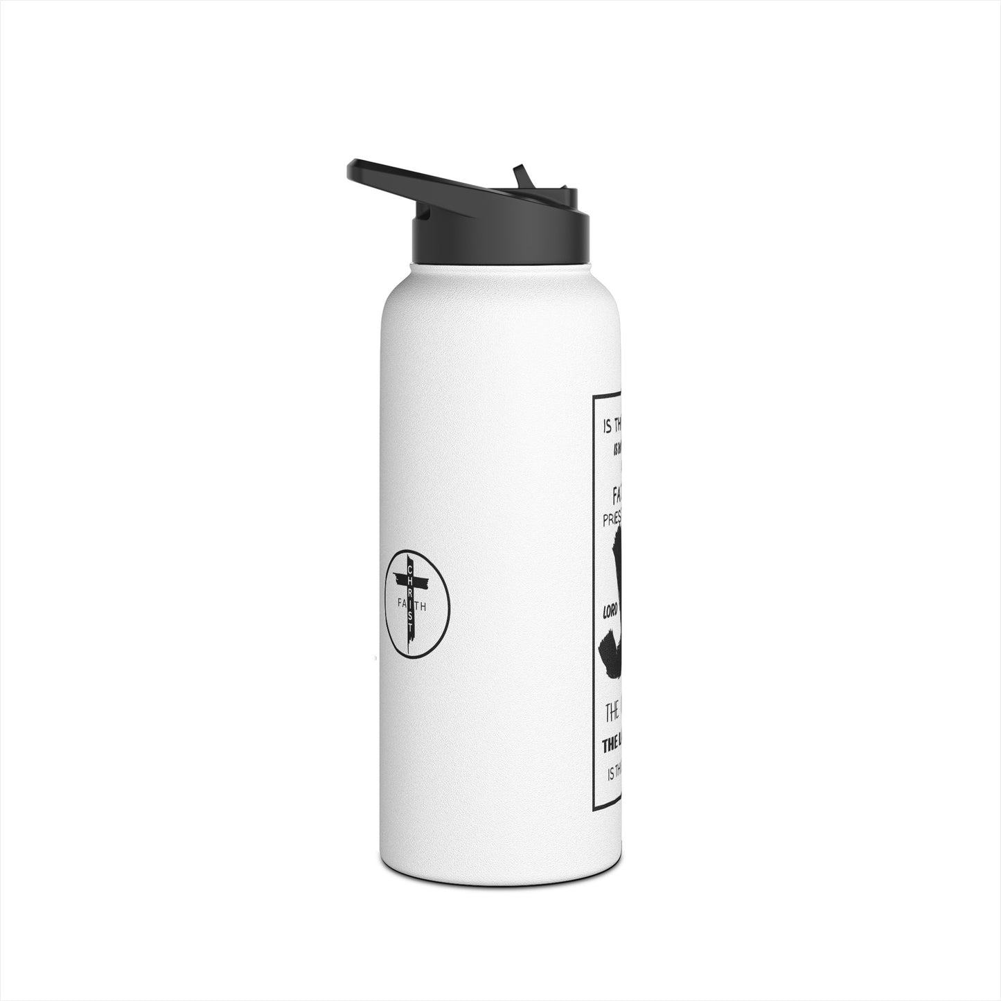 Jesus Word Art Water Bottle – Christian Stainless Steel Drinkware