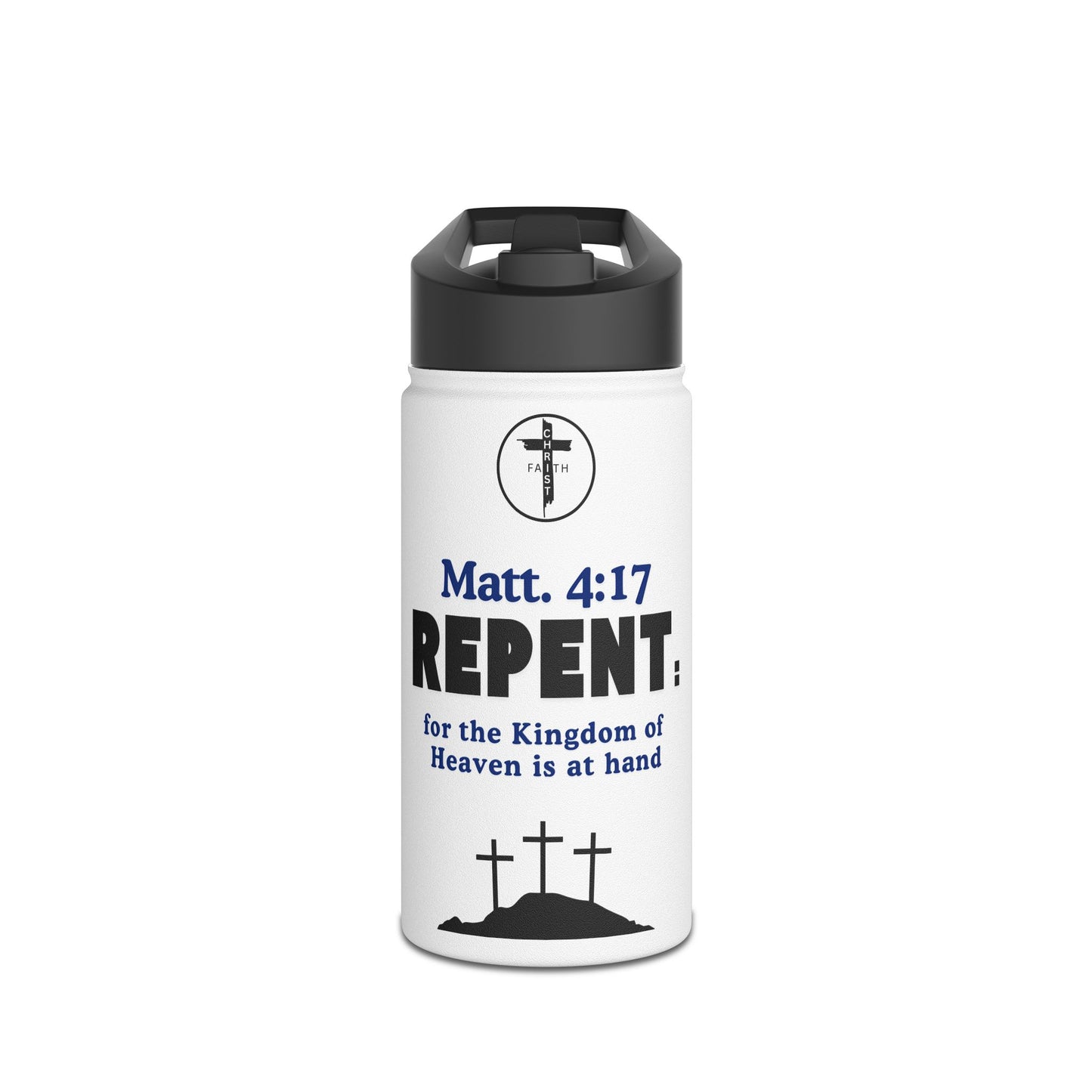 Repent Christian Water Bottle – Matt. 4:17 Scripture Stainless Steel Bottle