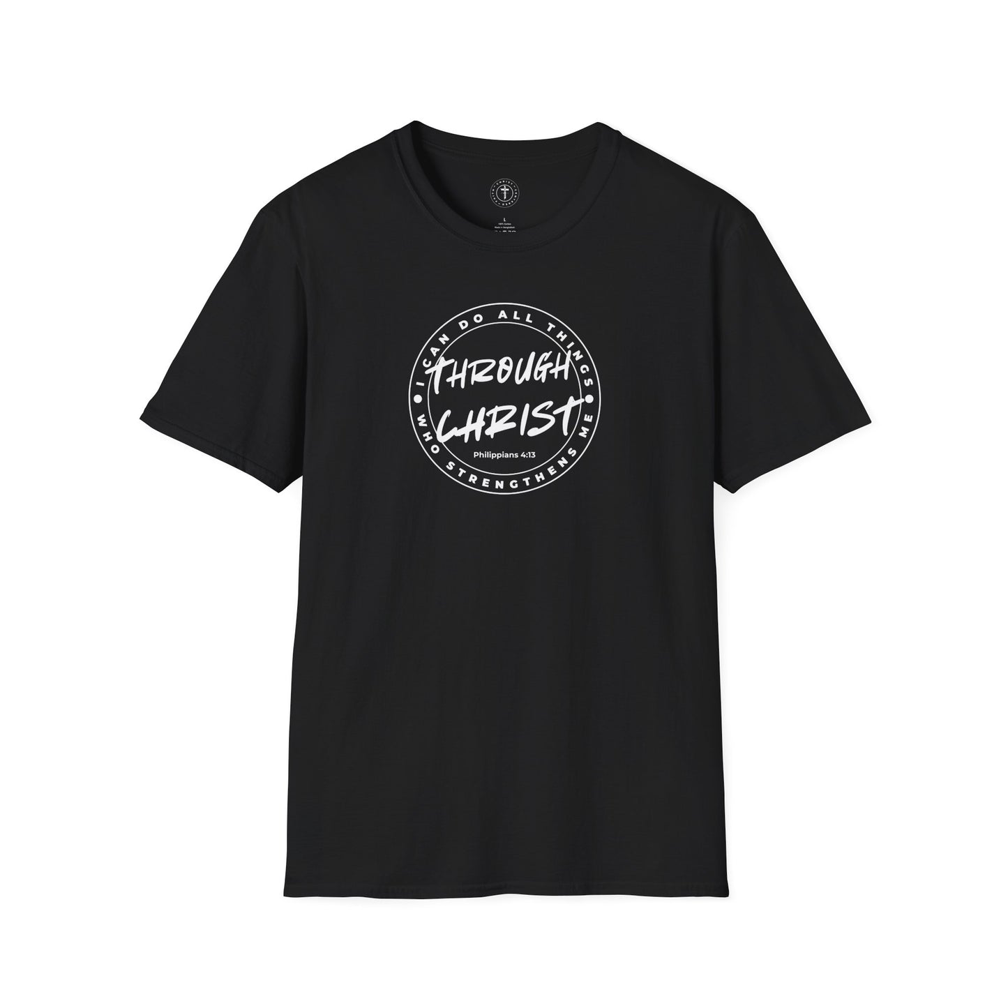 Through Christ Bible Verse T-Shirt – Philippians 4:13 Christian Tee