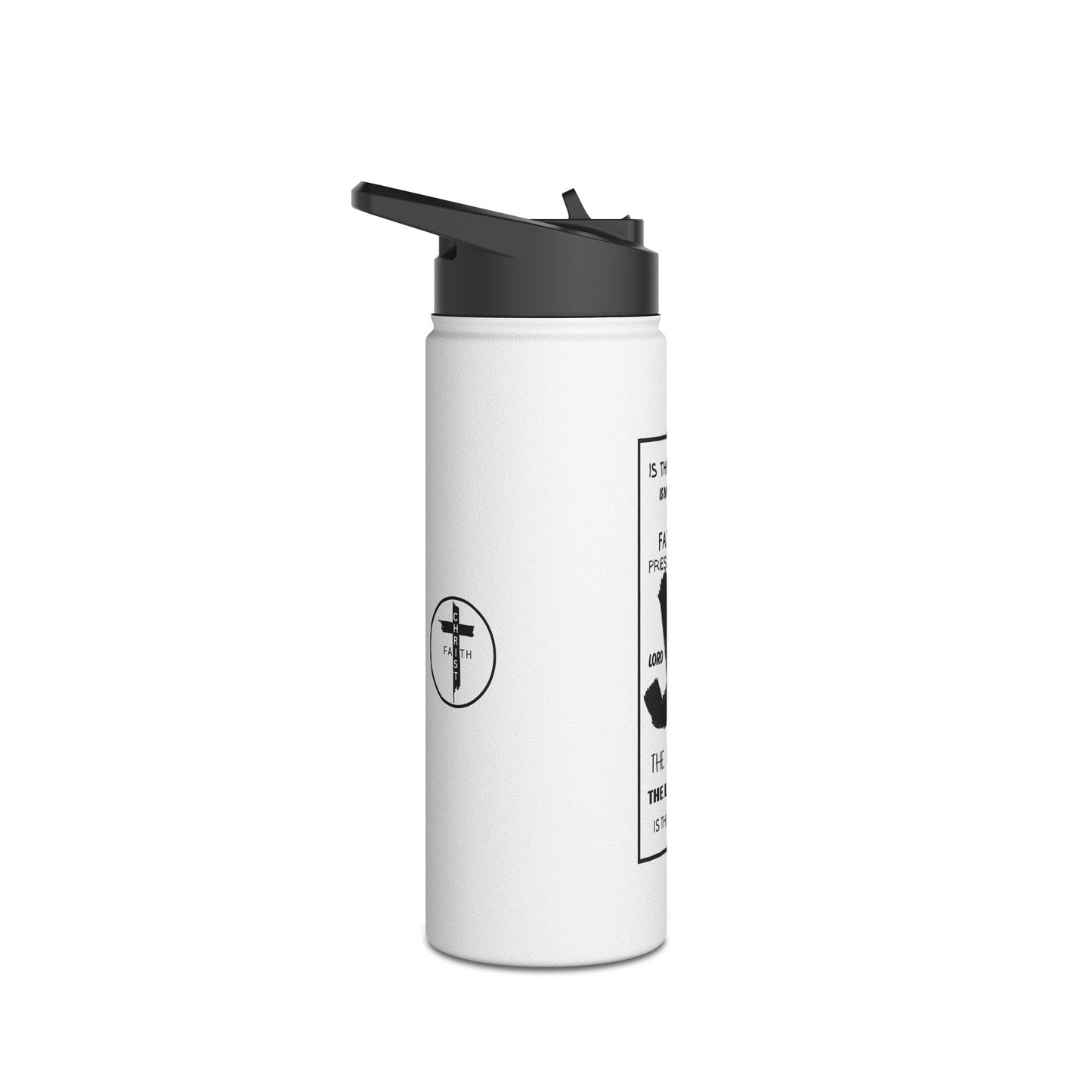 Jesus Word Art Water Bottle – Christian Stainless Steel Drinkware