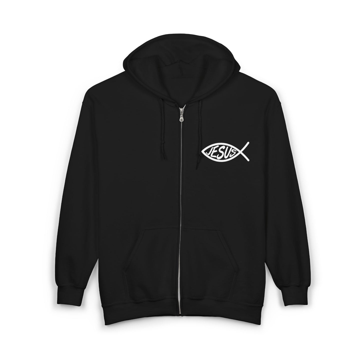 Jesus Fish Cross Hoodie – Christian Zip-Up “I Believe” Jacket