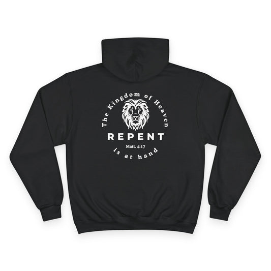 Repent Champion Hoodie – Matthew 4:17 Lion of Judah Christian Sweatshirt