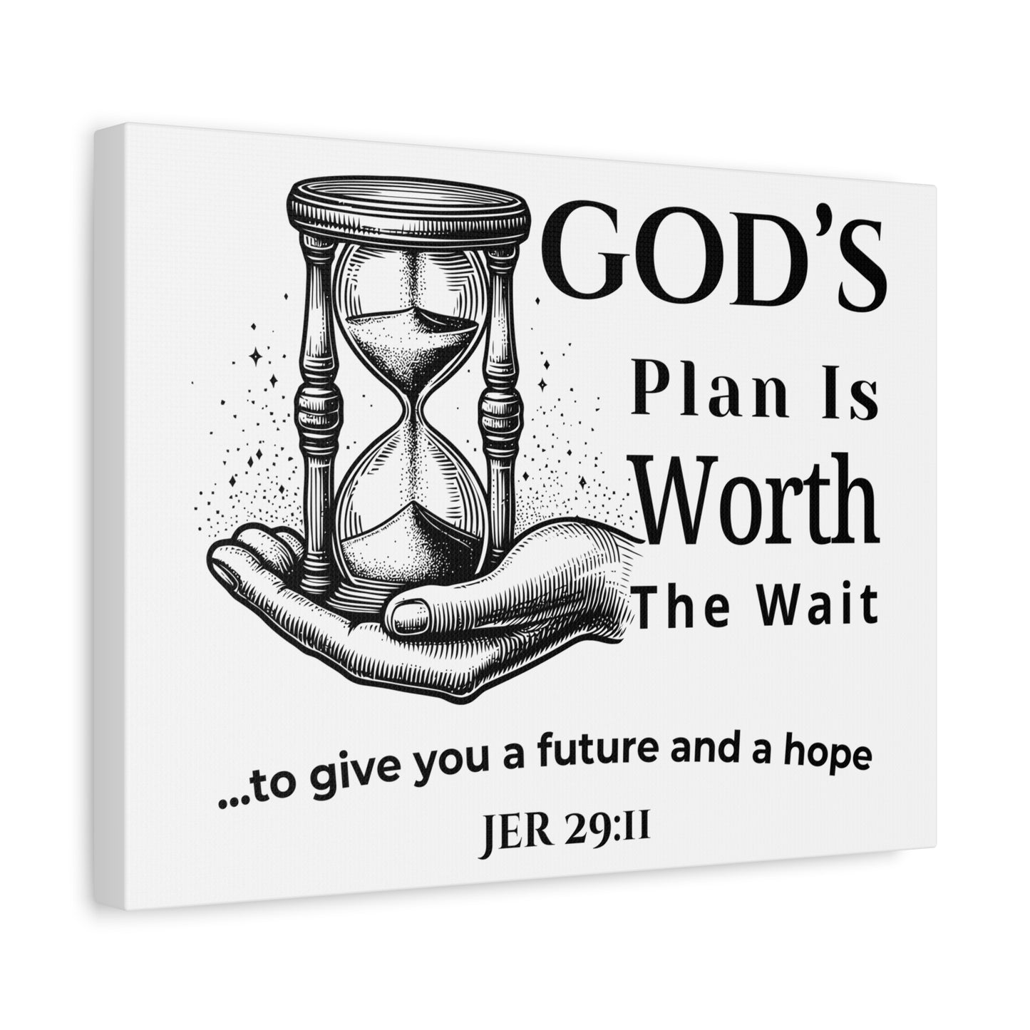 God’s Plan Is Worth the Wait Wall Art – Jeremiah 29:11 Christian Inspirational Canvas