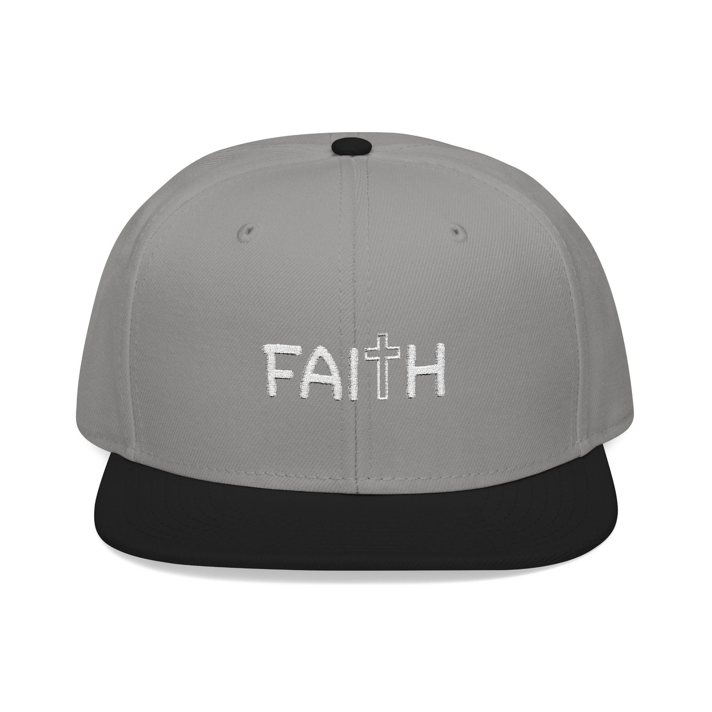 Faith Embroidered Snapback Cap With Cross