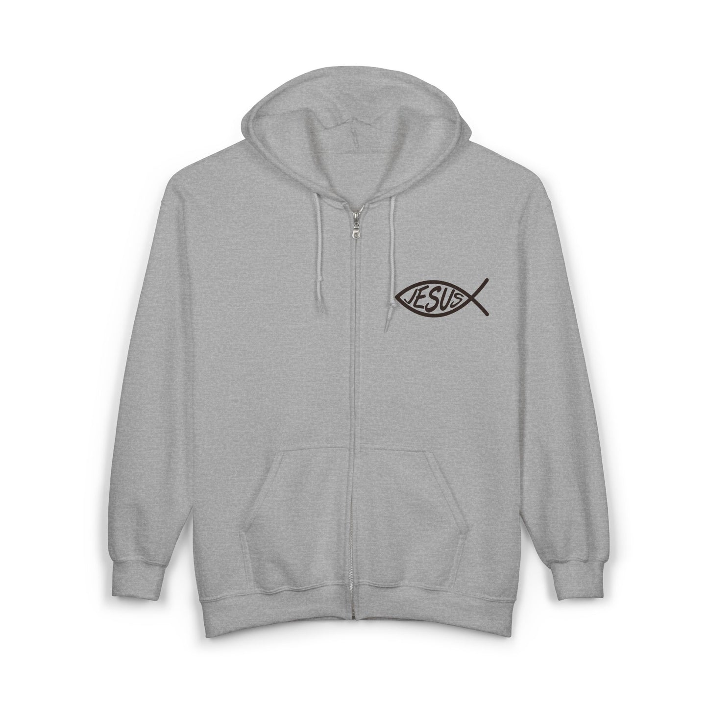 Jesus Fish Cross Hoodie – Christian Zip-Up “I Believe” Jacket