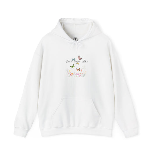Faith Hope Love Butterfly Hoodie – Christian Inspirational Sweatshirt