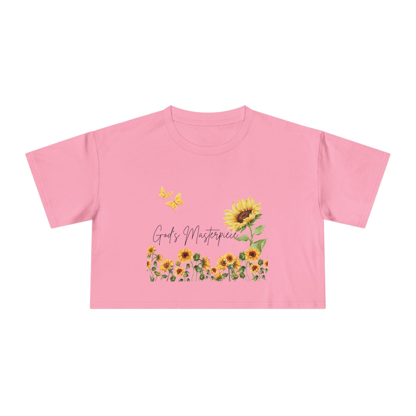 God’s Masterpiece Sunflower Cropped T-Shirt – Christian Women’s Inspirational Tee