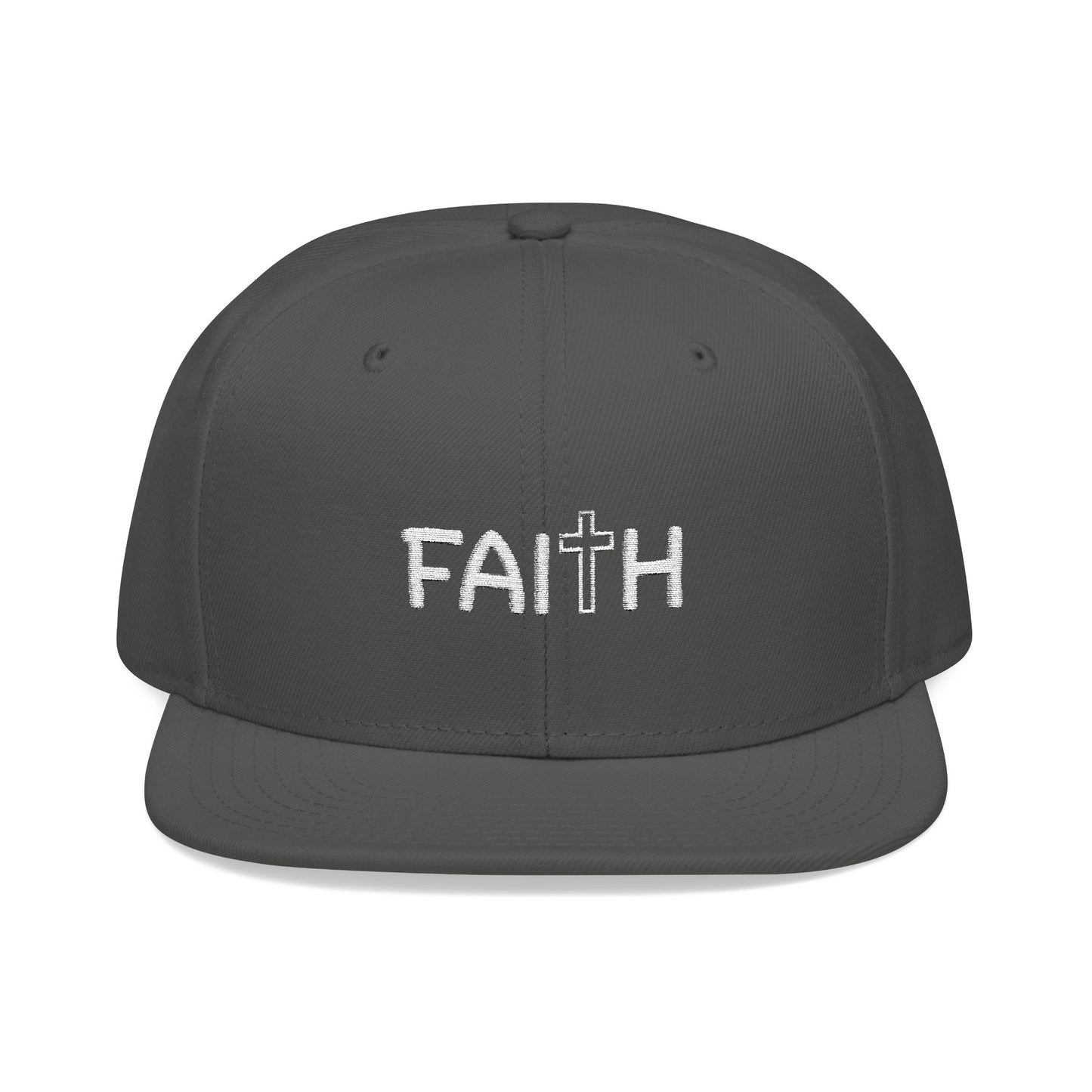 Faith Embroidered Snapback Cap With Cross