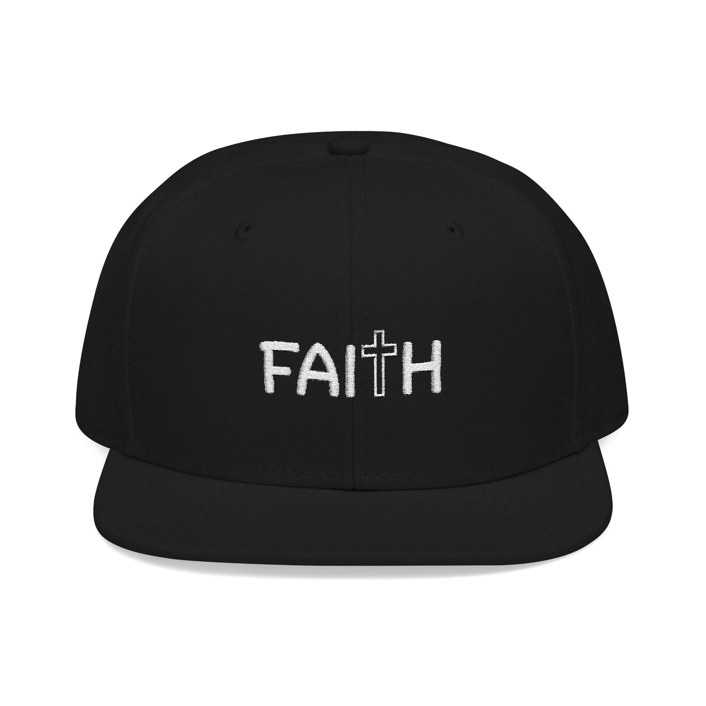Faith Embroidered Snapback Cap With Cross