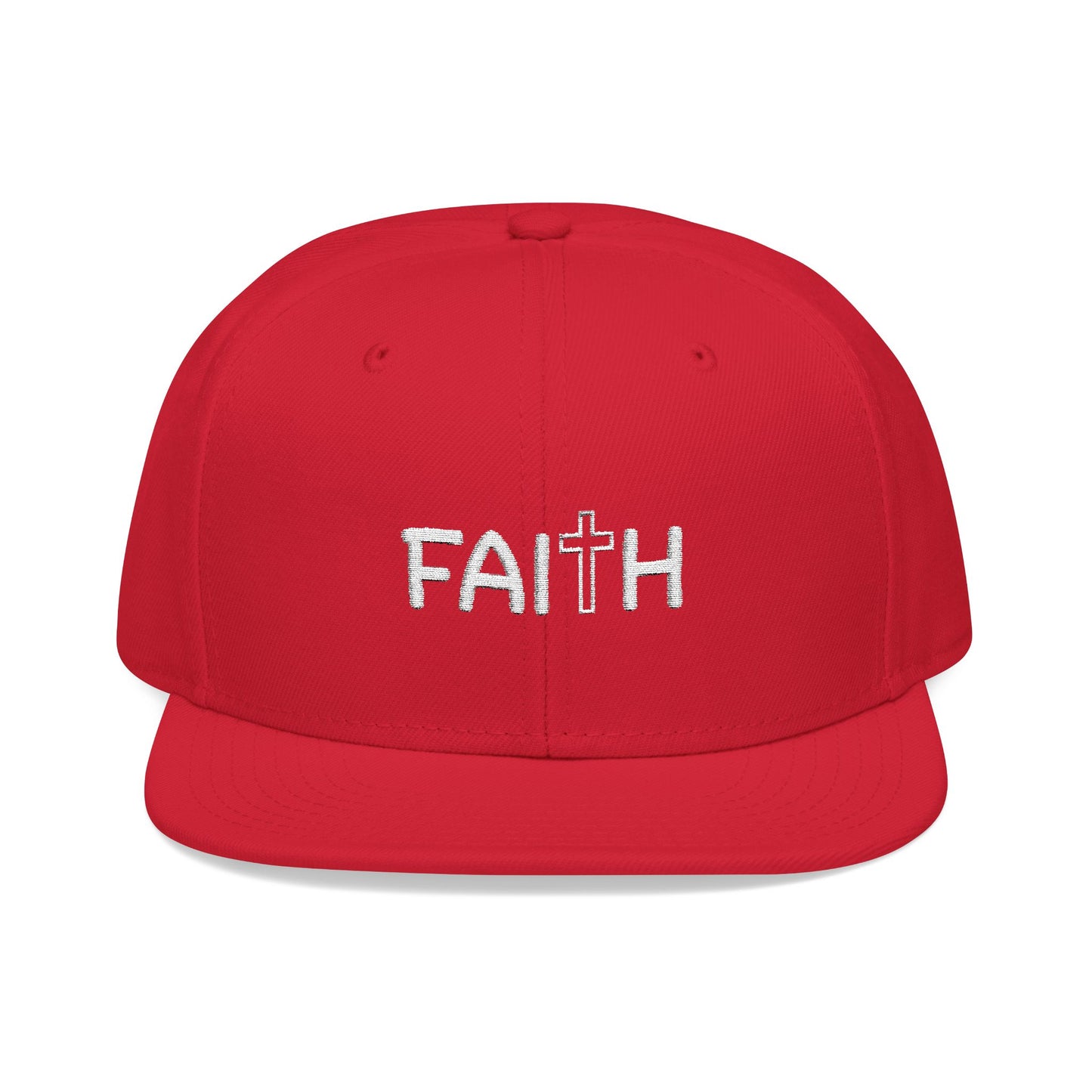 Faith Embroidered Snapback Cap With Cross