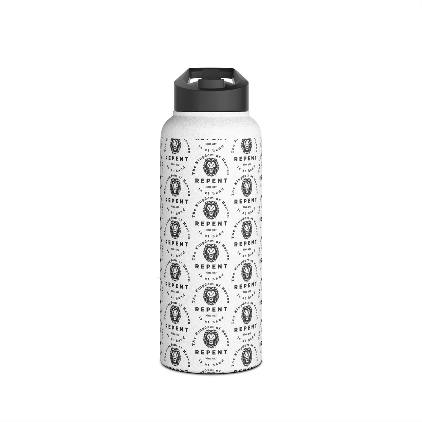 Repent Water Bottle – Matthew 4:17 Lion of Judah Christian Stainless Steel Drinkware