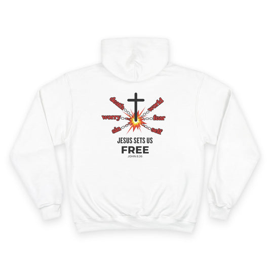 Jesus Sets Us Free Hoodie – John 8:36 Christian Apparel