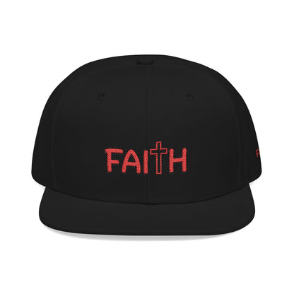 Faith Embroidered Snapback Hat With Cross