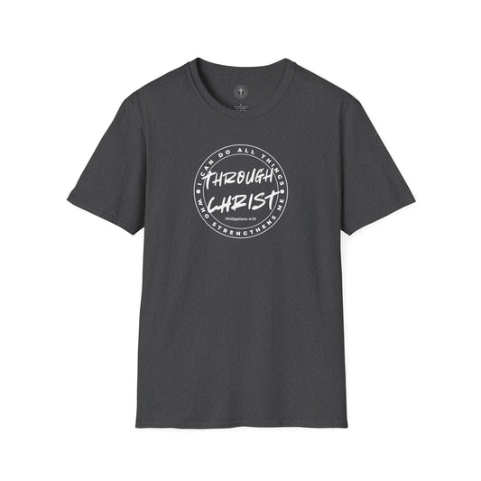 Through Christ Bible Verse T-Shirt – Philippians 4:13 Christian Tee