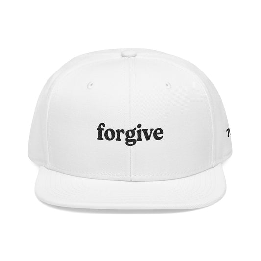 White Forgive Embroidered Hat – 70(7) Christian Snapback