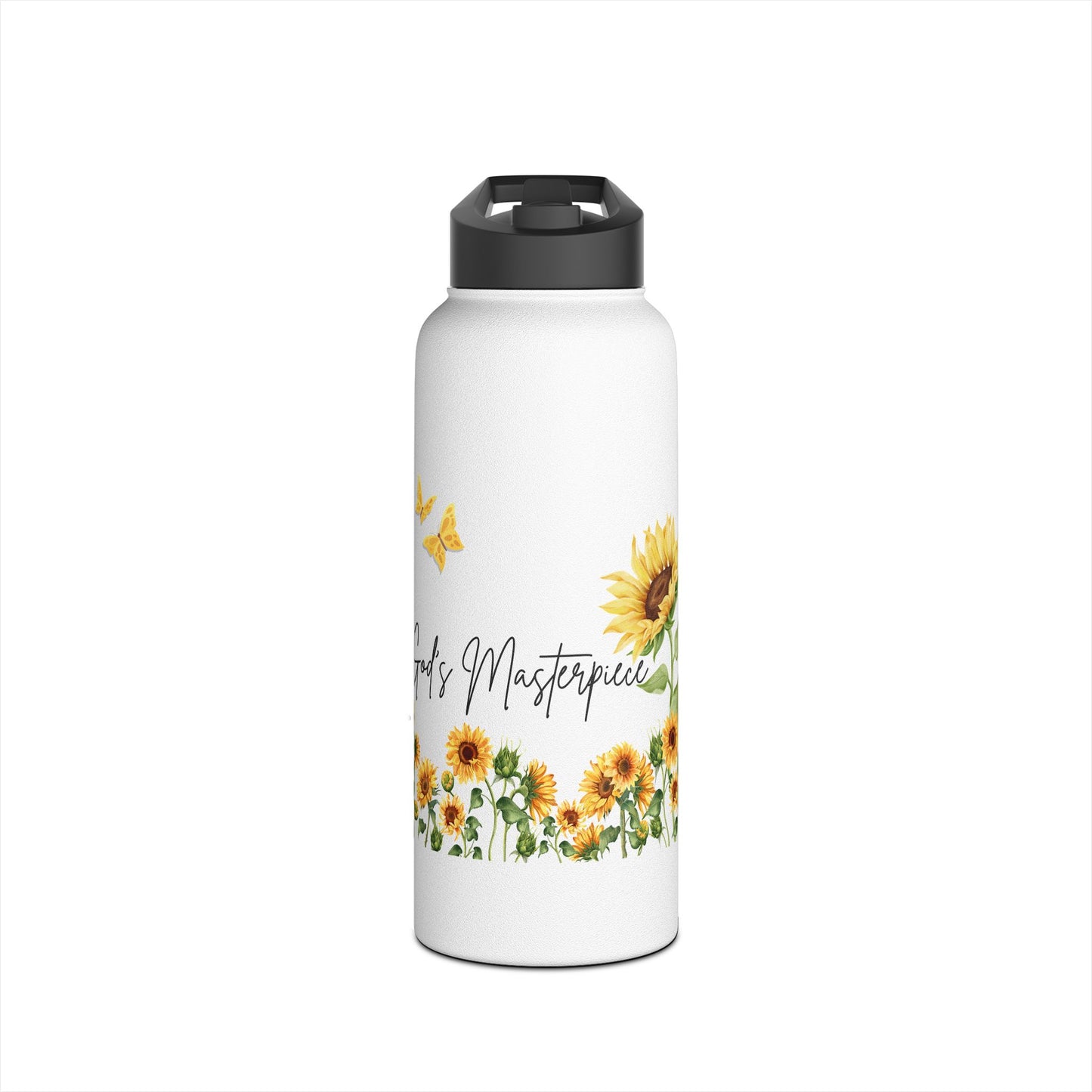 God’s Masterpiece Sunflower Water Bottle – Christian Inspirational Drinkware