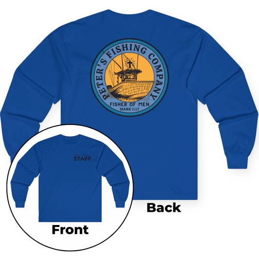 Peter’s Fishing Company Staff Long Sleeve T-Shirt – Mark 1:17 Fishers of Men Christian Tee