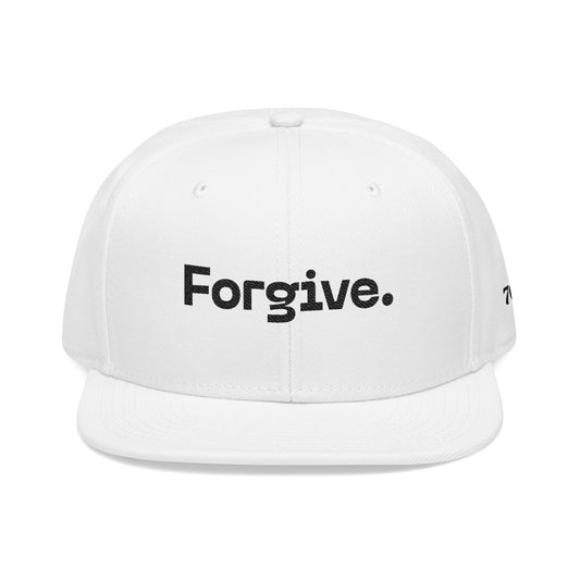 White Christian Forgive Hat – Embroidered 70 X's 7 Snapback