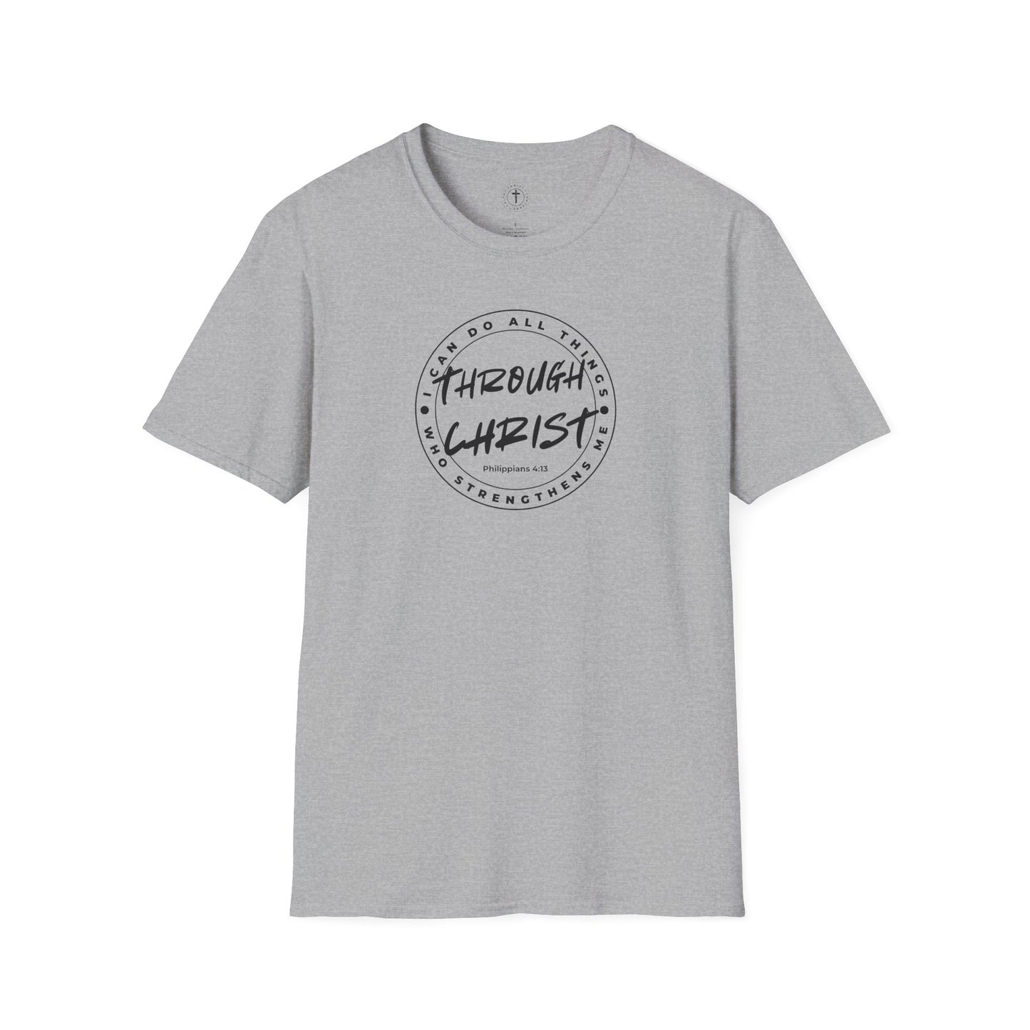 Through Christ Bible Verse T-Shirt – Philippians 4:13 Christian Tee