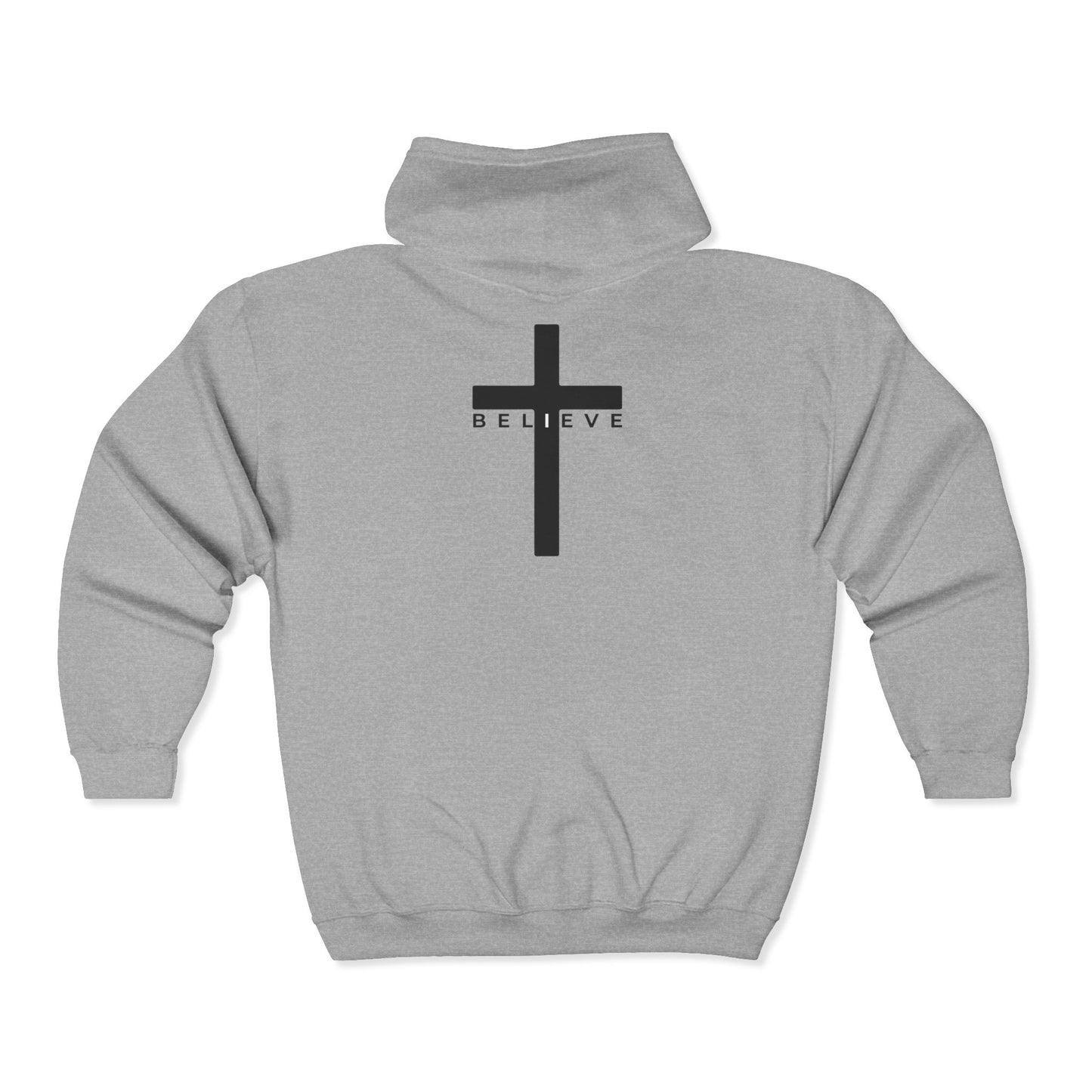 Jesus Fish Cross Hoodie – Christian Zip-Up “I Believe” Jacket