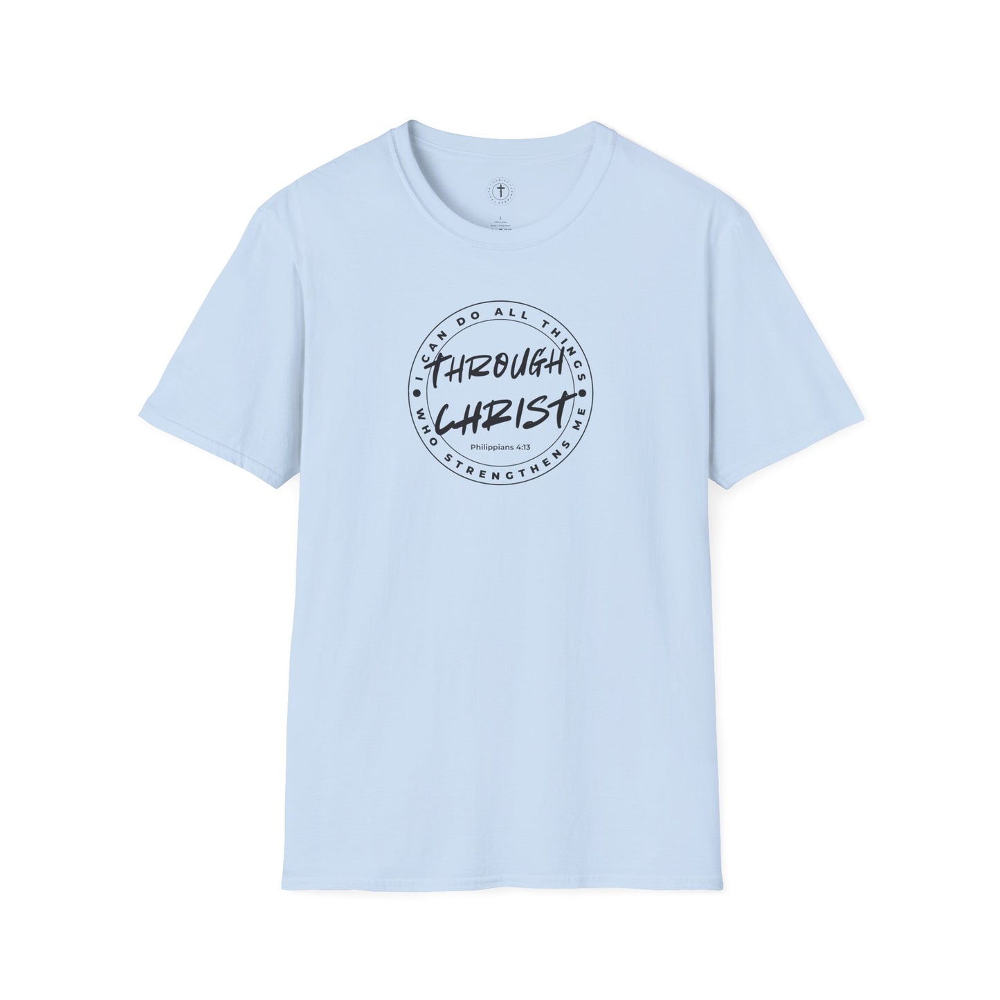 Through Christ Bible Verse T-Shirt – Philippians 4:13 Christian Tee