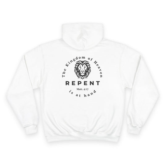 Repent Champion Hoodie – Matthew 4:17 Lion of Judah Christian Sweatshirt