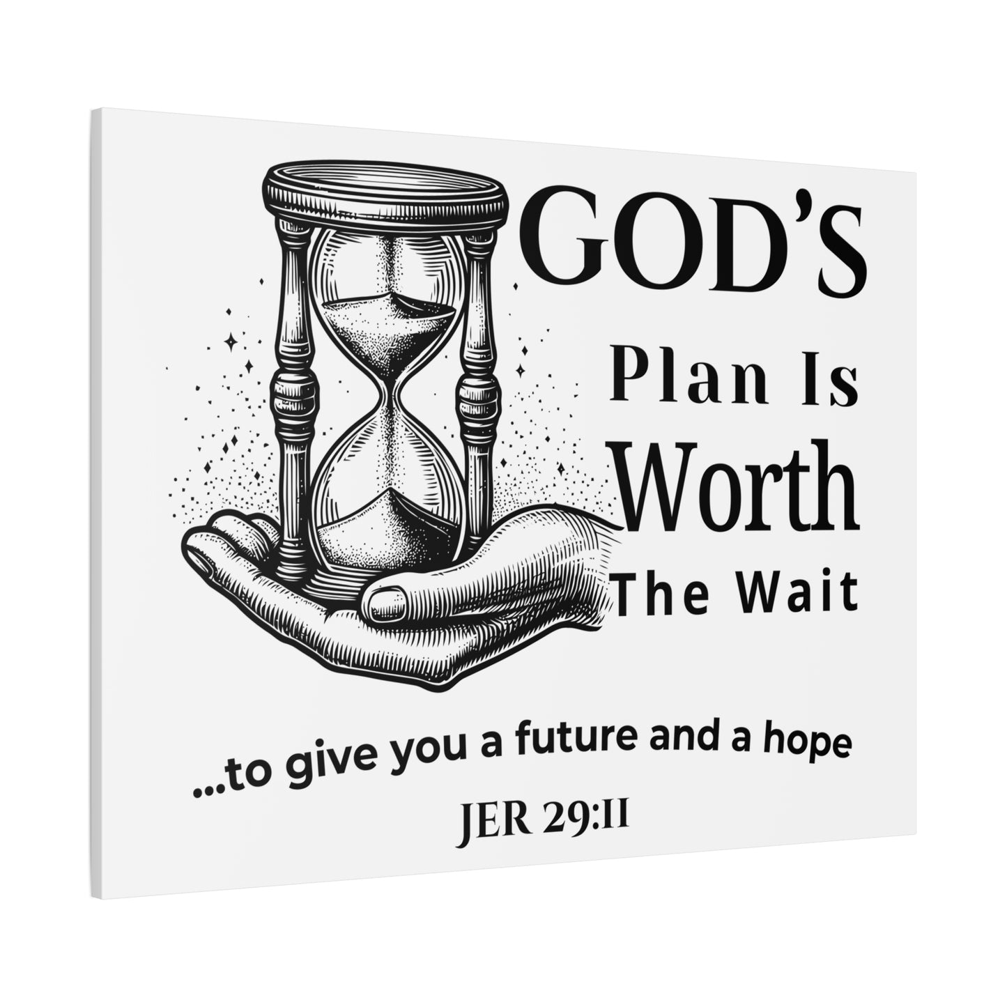 God’s Plan Is Worth the Wait Wall Art – Jeremiah 29:11 Christian Inspirational Canvas