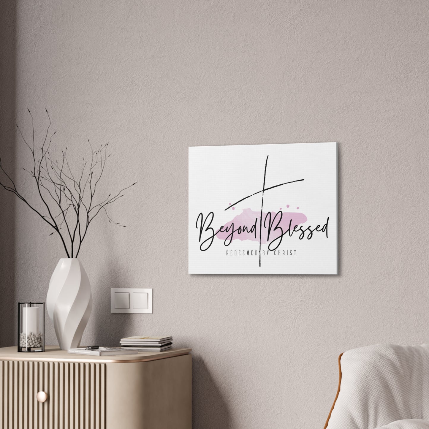 Beyond Blessed Christian Wall Art – Redeemed by Christ Canvas Print