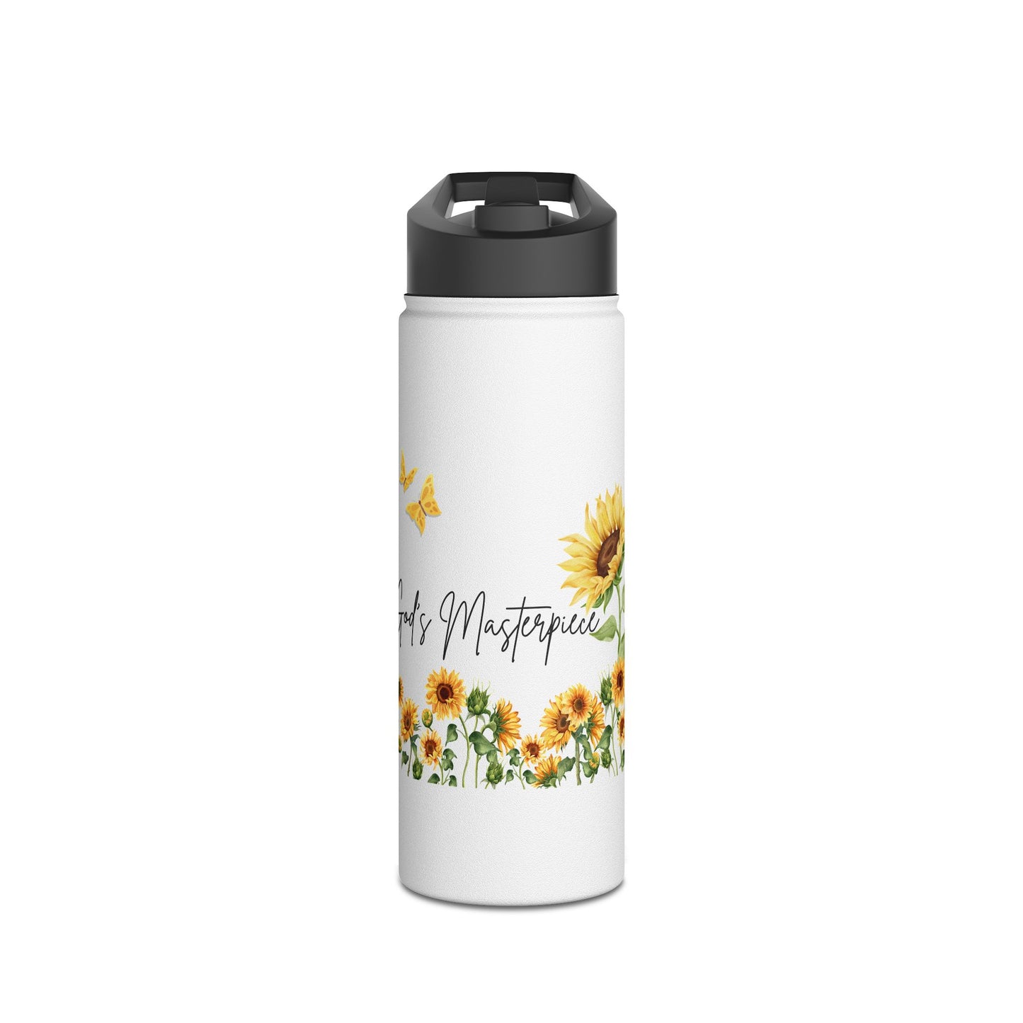 God’s Masterpiece Sunflower Water Bottle – Christian Inspirational Drinkware