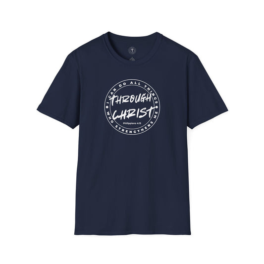 Through Christ Bible Verse T-Shirt – Philippians 4:13 Christian Tee