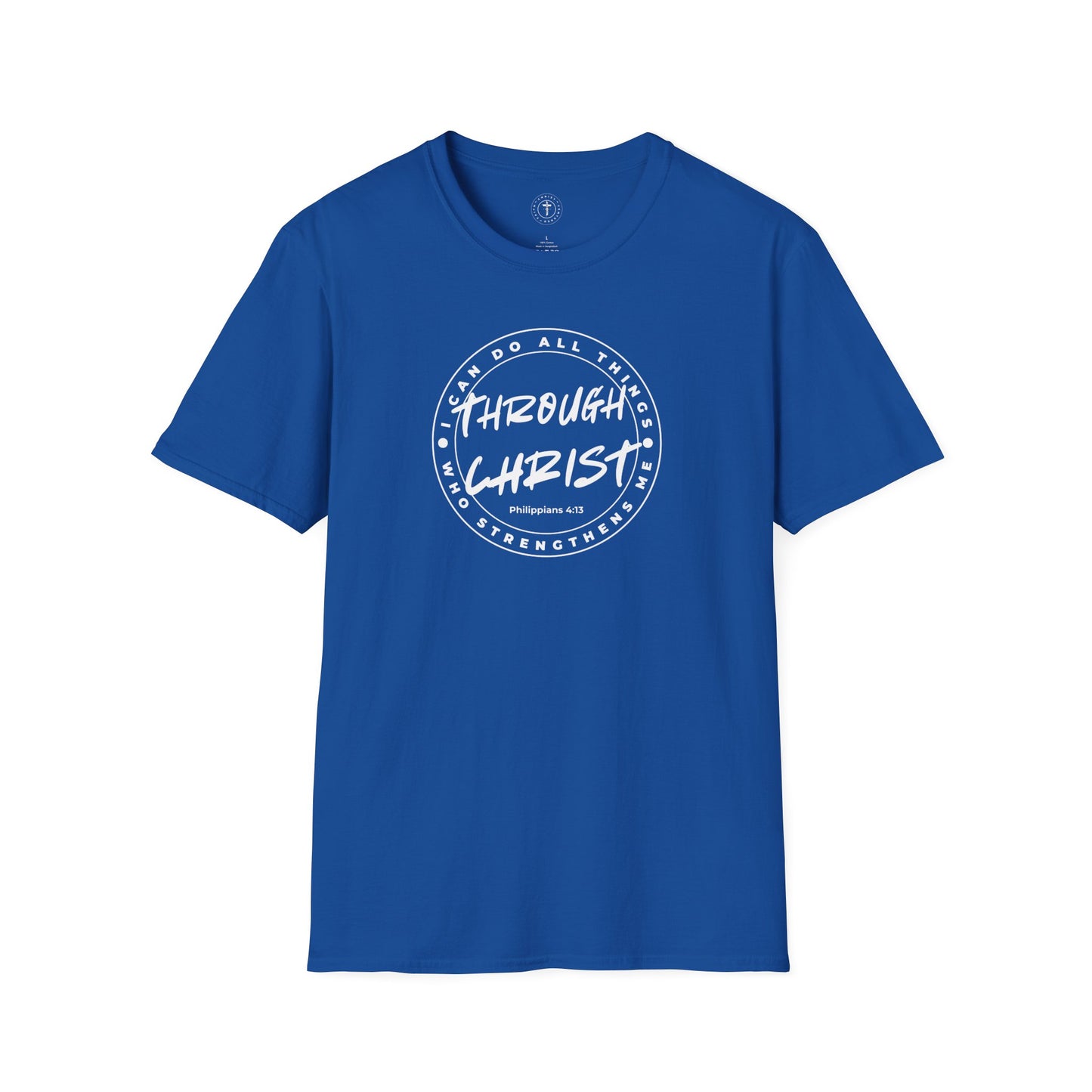 Through Christ Bible Verse T-Shirt – Philippians 4:13 Christian Tee