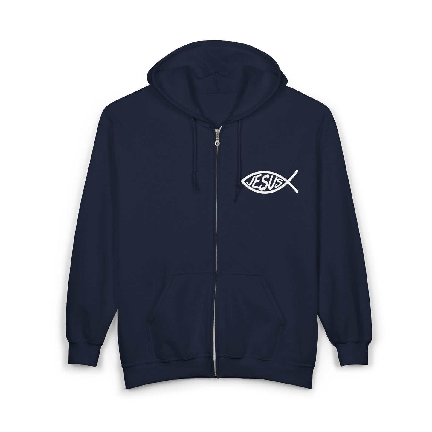Jesus Fish Cross Hoodie – Christian Zip-Up “I Believe” Jacket