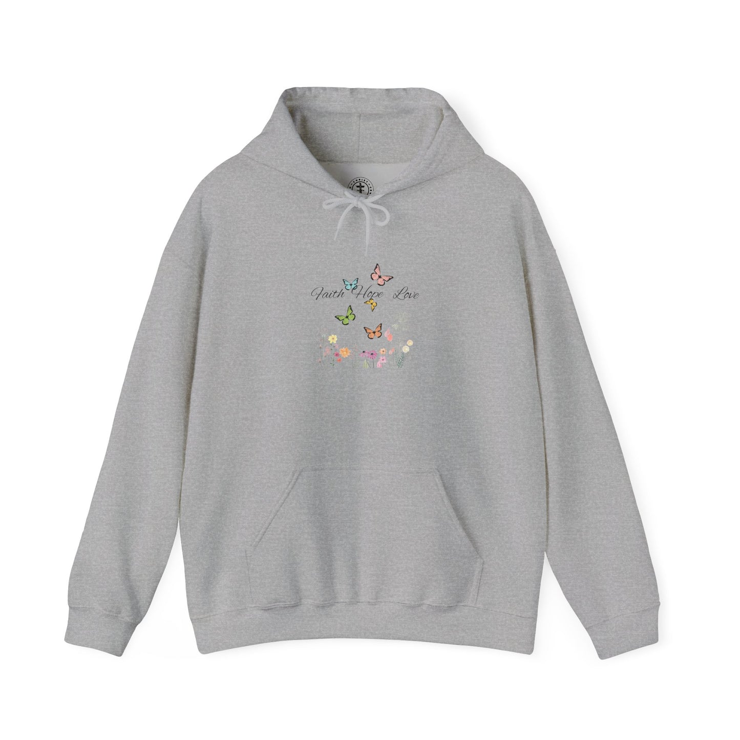 Faith Hope Love Butterfly Hoodie – Christian Inspirational Sweatshirt