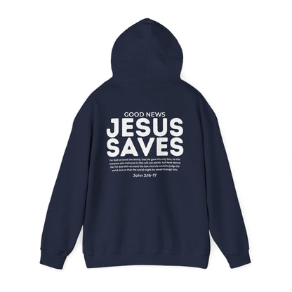 Jesus Saves Christian Hoodie – John 3:16–17
