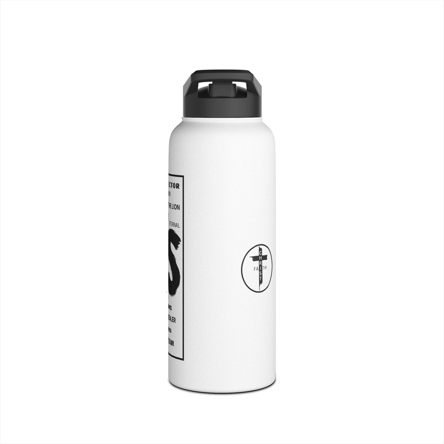 Jesus Word Art Water Bottle – Christian Stainless Steel Drinkware
