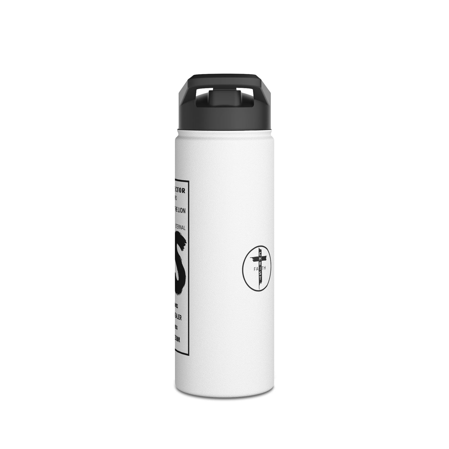 Jesus Word Art Water Bottle – Christian Stainless Steel Drinkware