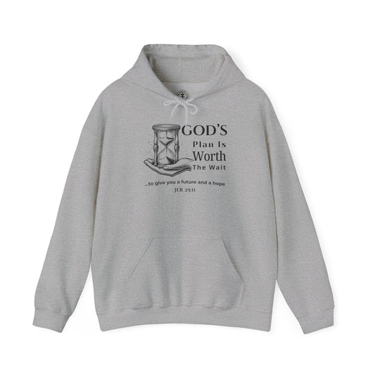 God’s Plan Is Worth the Wait Hoodie – Jeremiah 29:11 Christian Inspirational Sweatshirt
