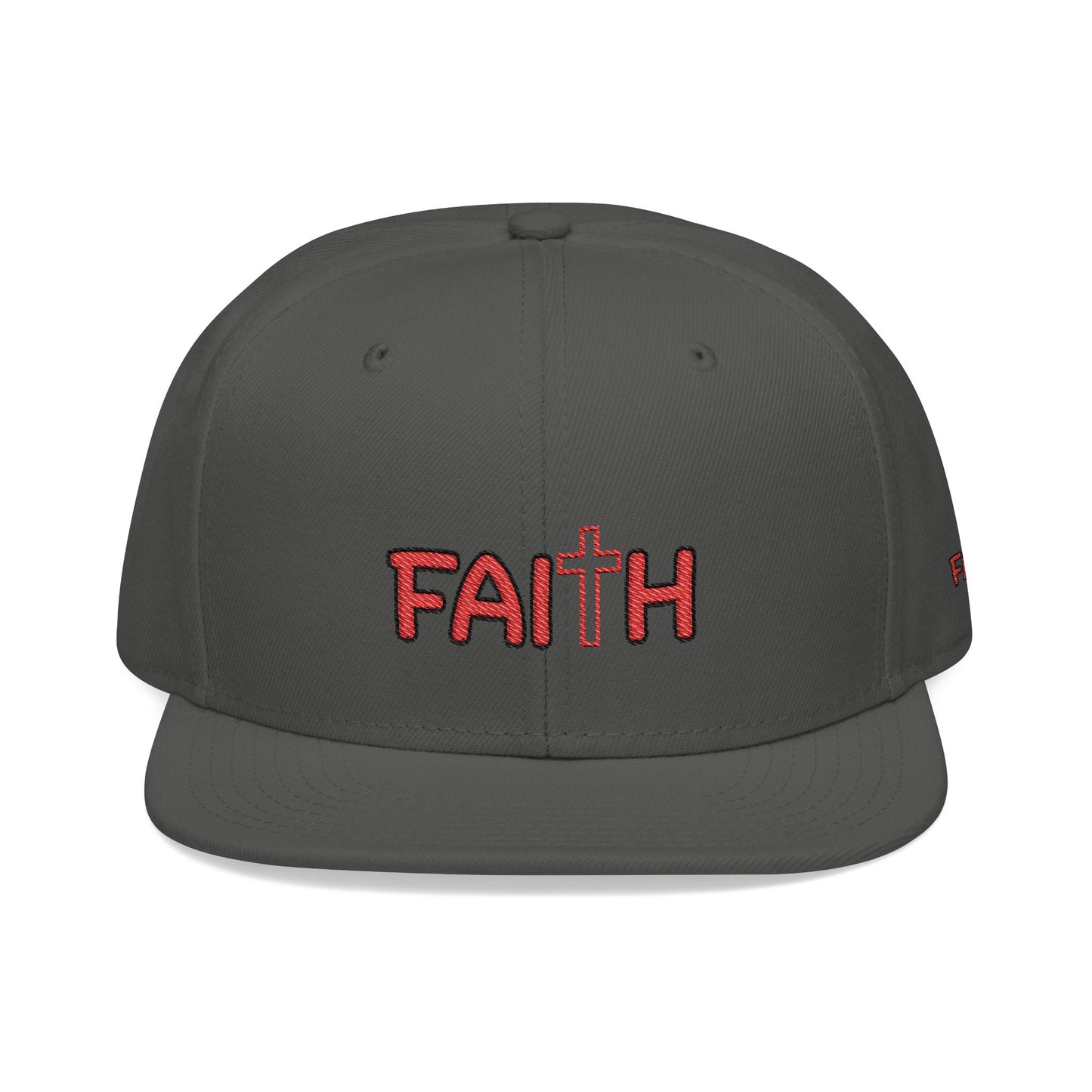 Faith Embroidered Snapback Hat With Cross