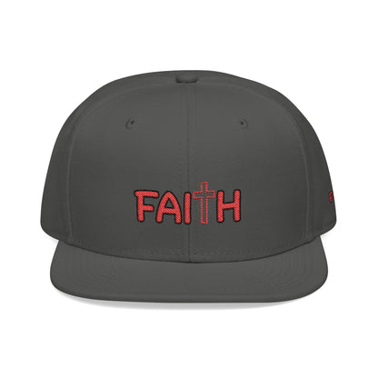 Faith Embroidered Snapback Hat With Cross