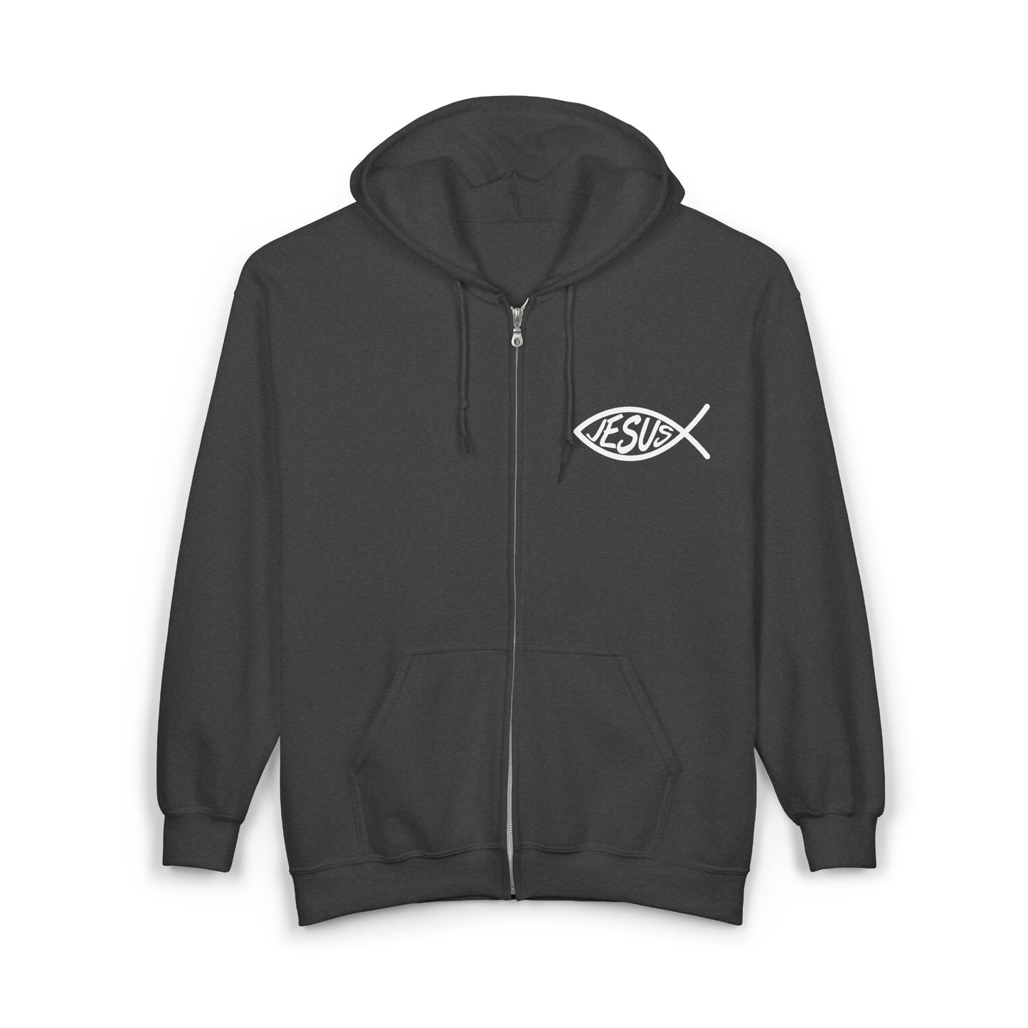Jesus Fish Cross Hoodie – Christian Zip-Up “I Believe” Jacket